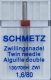 Schmetz Zwillingsnadeln, Flachkolben, Doppelnadel, 1,6mm breit