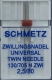 Schmetz Zwillingsnadeln, Flachkolben, Doppelnadel, 2,5mm breit