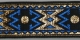 Jacquardborte, 25mm, gold mit blau, 25m Karte