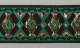 Jacquardborte, 24mm, gold mit grün, 25m Karte