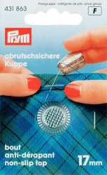 Fingerhut, Prym, 17mm, Anti-Rutsch Kante, silber, Karte á 1 Stück