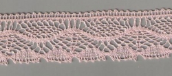 Klöppelspitze 30mm breit, 100% Baumwolle, Haut, 25 Meter Karte