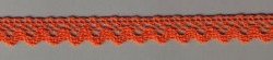 Klöppelspitze 8mm breit, 100% Baumwolle, Orange, 25 Meter Karte