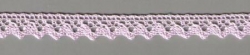 Klöppelspitze 8mm breit, 100% Baumwolle, Rosa, 25 Meter Karte