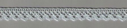 Klöppelspitze 8mm breit, 100% Baumwolle, Grau-Grün, 25 Meter Karte