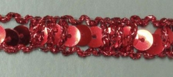 Paillettenborte, 10mm breit, rot, 25m Karte