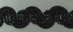 Lurex-Schlinge, 15mm breit, schwarz - schwarz, 25m Karte