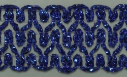 Lurex-Band, 28mm breit, 100% Synthetic, königsblau, 25m Karte