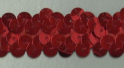 Paillettenband, Paillettenbänder, 20mm breit, elastisch, 2-reihig, rot, 25m Karte