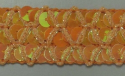 Paillettenborte, 20mm breit, orange, 25m Karte