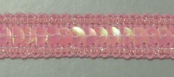 Paillettenborte, 12mm breit, pink, 25m Karte